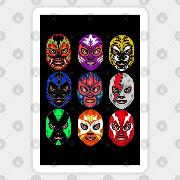 Lucha Libre Mexican Masks Magnet by inkonfiremx